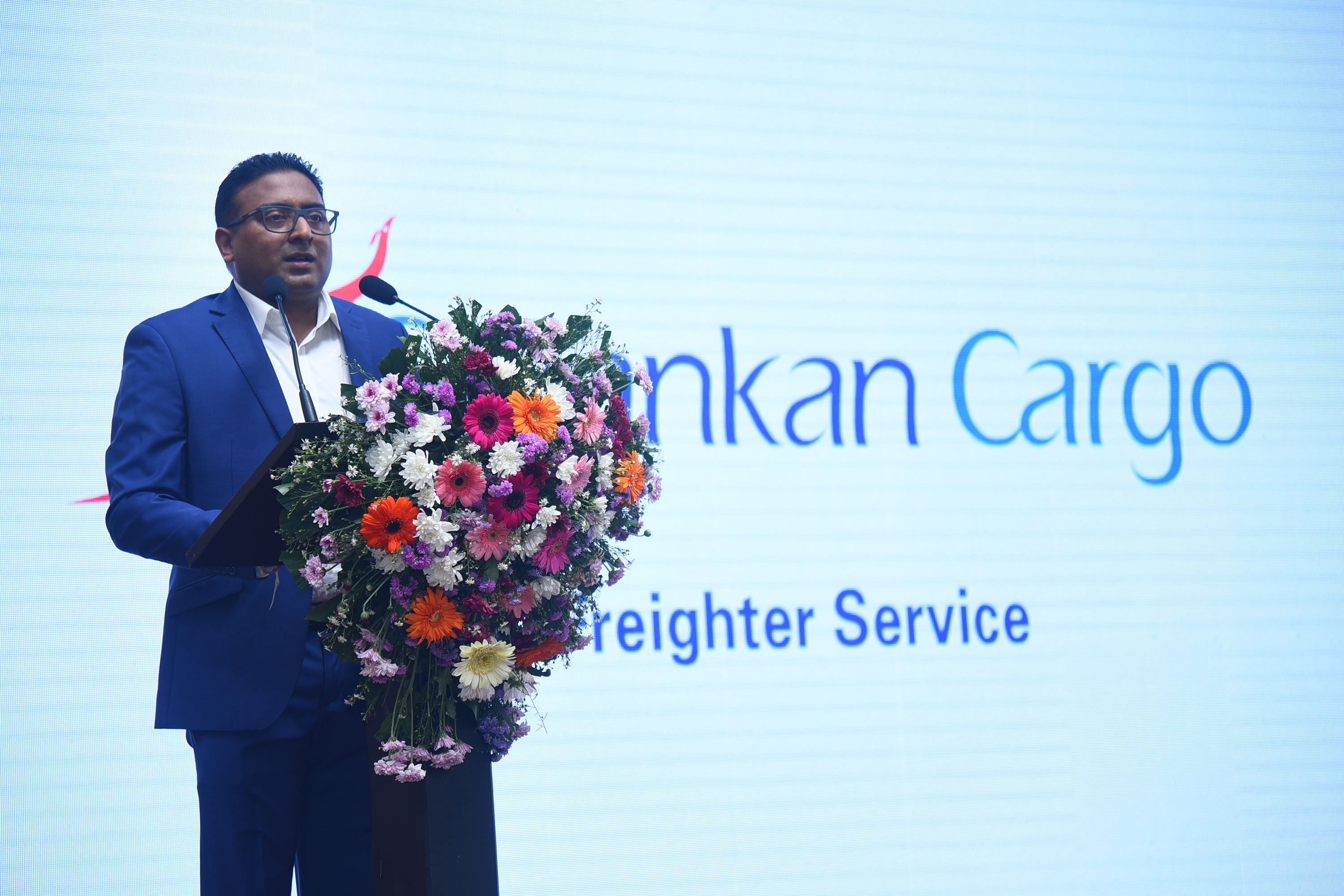 Mr. Chamara Ranasignhe, SriLankan Airlines’ Head of Cargo addressing the gathering at the launch