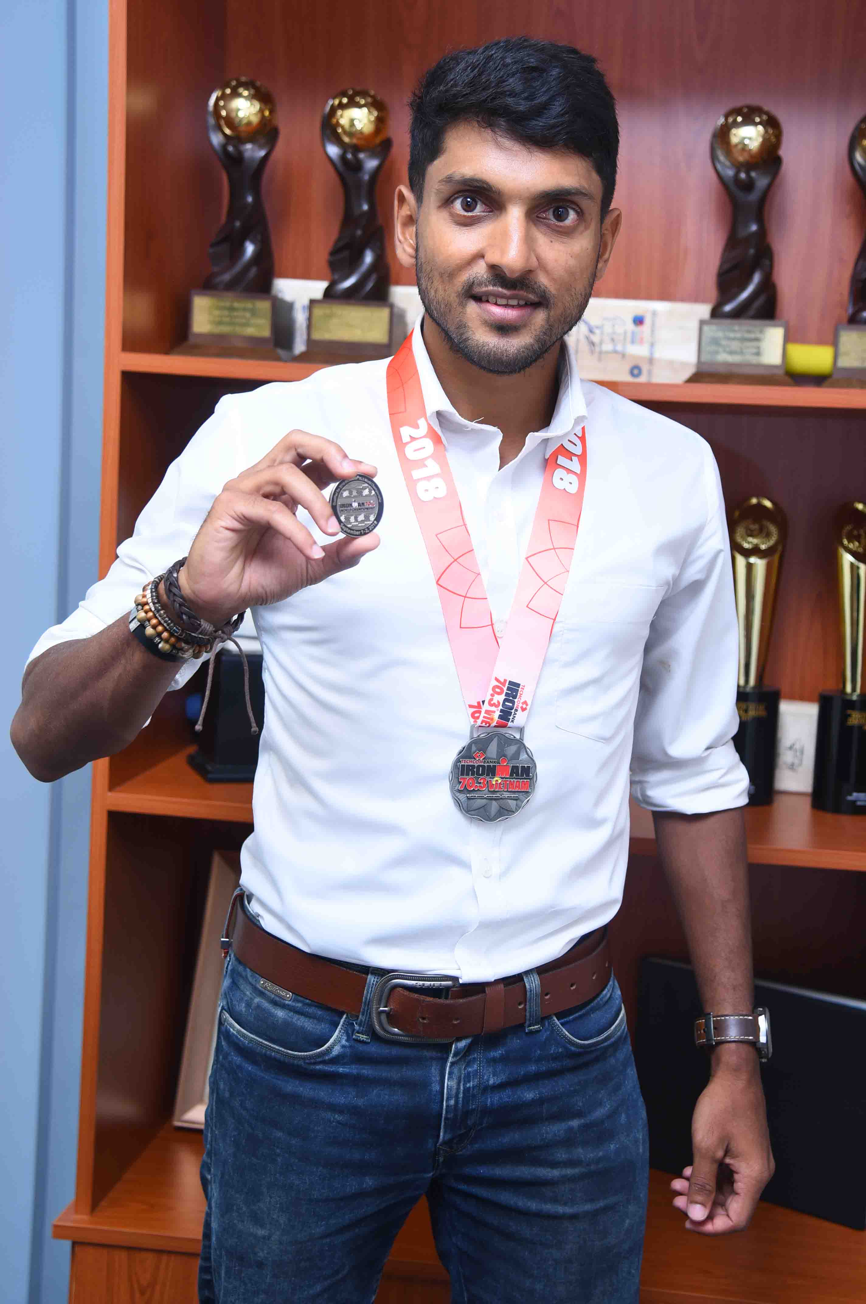 Mithun with his winning medals